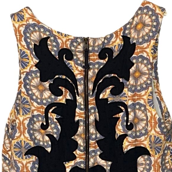 Vanessa Virginia Anthropology Embroidered Linen Owen Floral Shift Dress 6P - Picture 5 of 10